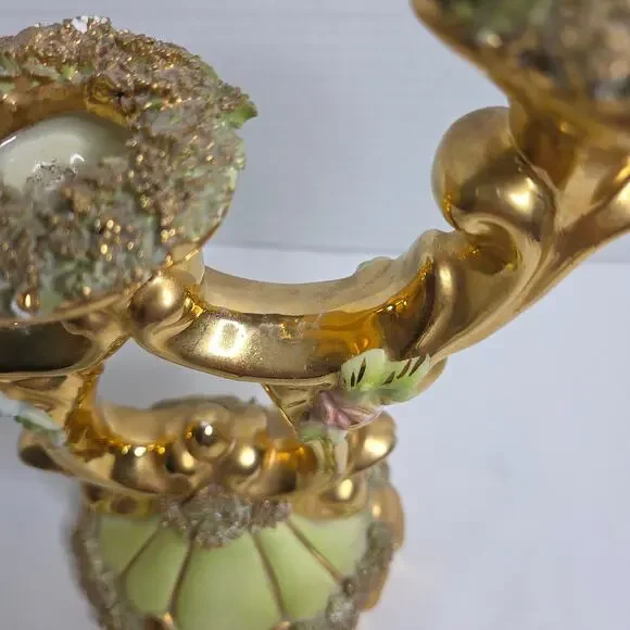 Vintage Ceramic Capodimonte-style Sesto Florentino Candelabra Made in Italy